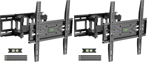 Image of USX MOUNT Full Motion TV Wall Mount for Most 32-70 inch TVs up to 99 lbs, Wall Mount Bracket with Dual Articulating Arms, Swivel, Tilt, Max VESA 400x400mm, TV Mount Fits 12 inch /16 inch Wood Studs (Pack of 2)