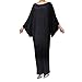 Lazzboy Ramadan Women Prayer Batwing Sleeve Abaya Muslim Islamic Dress Arab Robe Clothes(Schwarz,M)
