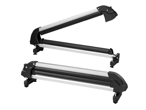31.7-Inch Universal Ski Rack Car Roof Most Crossbars Aluminum Snowboard Ski Rack with Lock & Rubber Padding