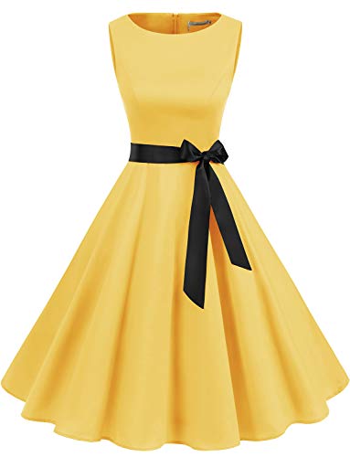 Image of Gardenwed Women's Vintage Dress Sleeveless Cocktail 1950s Dresses Retro Tea Party Swing