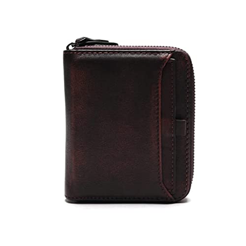 Wallet Vintage Women's Leather Wallet Large Capacity Classic Card Holder Casual Fashion Coins Pocket Short Coin Purses Tear-Resistant,Coffee,9x11cm4