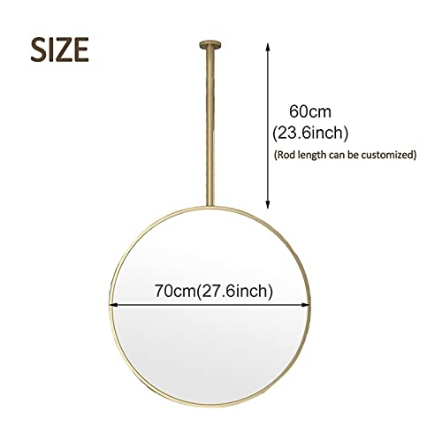 Miroir cosmétique moderne doré rond 70cm pour agrandir une pièce