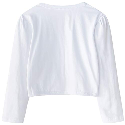 Chenxin Girls Shrug Knit Long/Short Sleeve Lace Bolero Cardigan Shrug (White 1, 4-5T) #TOP1