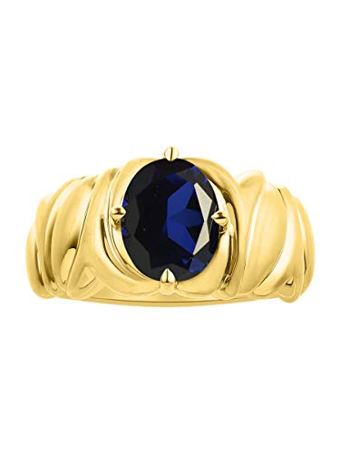 Saphir bleu bague solitaire RYLOS cadeau anniversaire