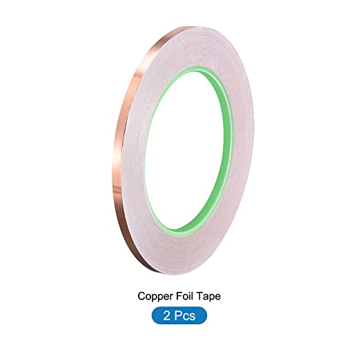 Image of Copper Foil Tape Conductive Adhesive Double Sided, [for EMI Shielding, Stained Glass, Paper Circuits, Grounding] - 3 /16 inch /98ft /2 Roll