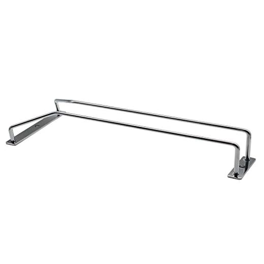 Abcsea Porte-Verres à vin 1 rangée, Porte-Verre à Pied Suspendu Fini Chrome,Support de Verre à vin de 35cm pour Bar ou Cuisine