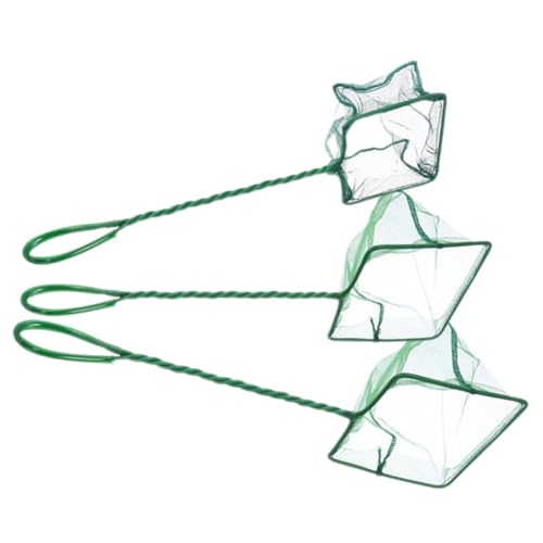 PRETYZOOM 3pièces Épuisette à Main pour Aquarium Pratique De Filets pour Nettoyage Et Capture De Petits Poissons Accessoire pour Aquariums Et Bassins