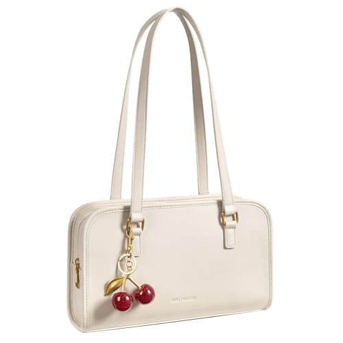 Image of BOSTANTEN Shoulder Bag with Cherry Charm Vegan Leather Purse for Women