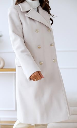 CHARTOU Women's Winter Jacket Double-Breasted Wool Blend Warm Long Trench Coat3