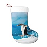 ENGhjes Weihnachtsstrümpfe mit Pinguin-Druck, traditionell für Familie, Kinder und als Geschenk