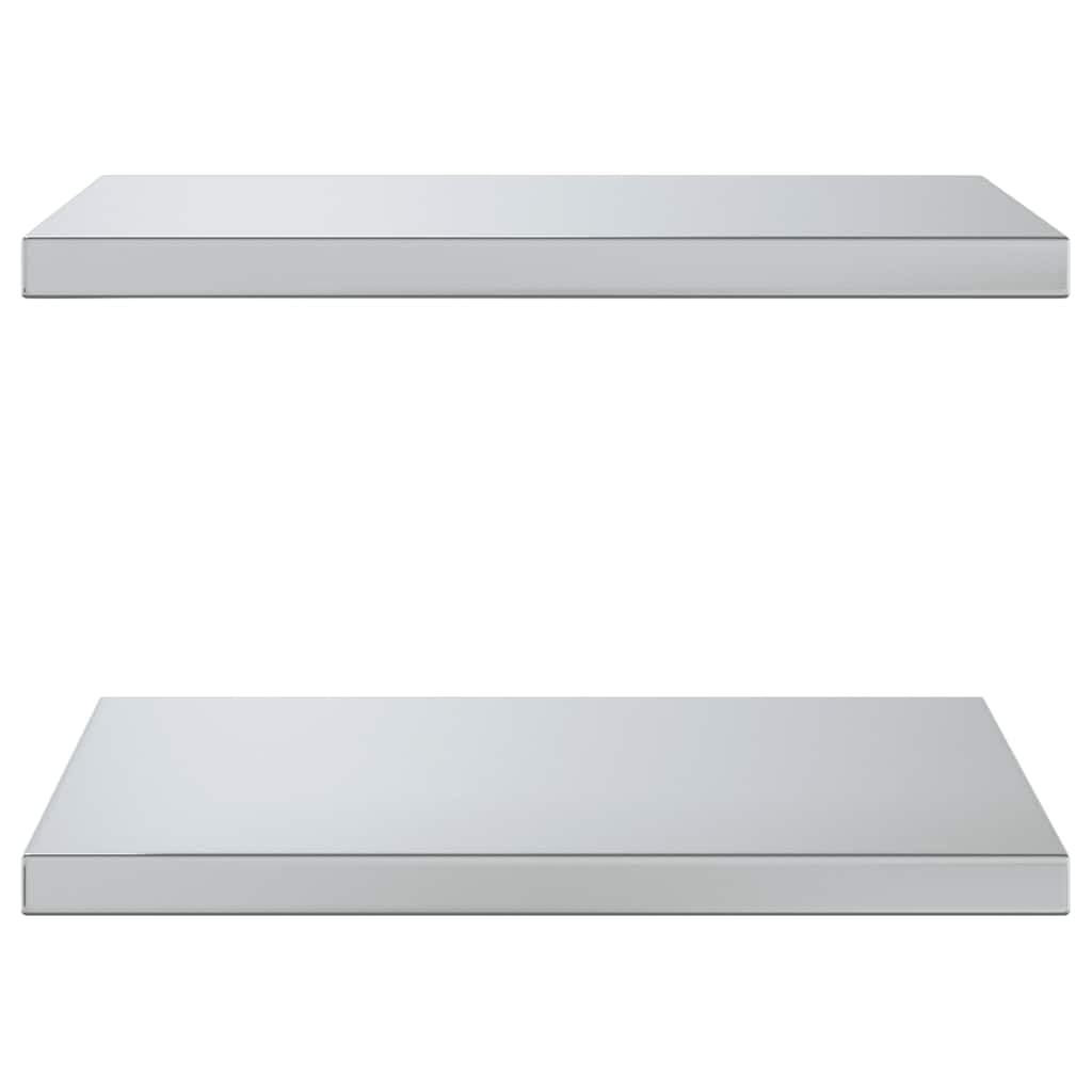 vidaXL Mensole a Muro 2 pz 50x40 cm Argento in Acciaio Inossidabile