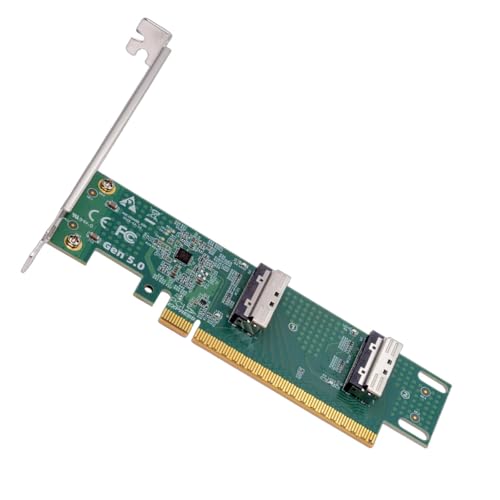 Adaptador Raid Virtual Cablecc Dual MCIO 8i SFF-TA-1016 VROC a PCIE5.0 x16 para SSD y Tarjeta Gráfica