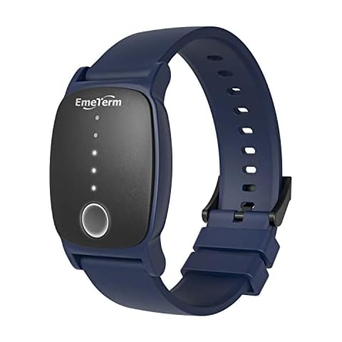 EmeTerm Explore Navy Blue Anti-Nausea Wristband IP67 Waterproof Morning Motion Travel Sickness Vomit Relief Rechargeable Classic Strap Design No Gel Drug Free Without Side Effects Cover