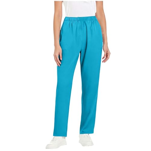 Image of Women's Medica Scrub Pants Pull On Workwear Cargo Pocket Elastic Waist Hospital Uniform Trousers