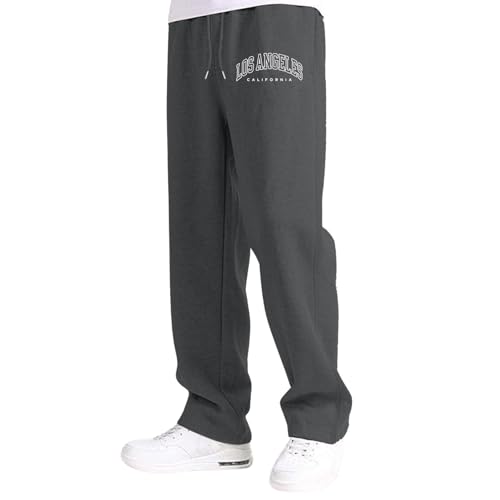 Boys Sweatpants Straight Leg Letter Graphic Baggy Pants Ahtletic Workout Fleece Joggers School Uniform Pants with Pockets