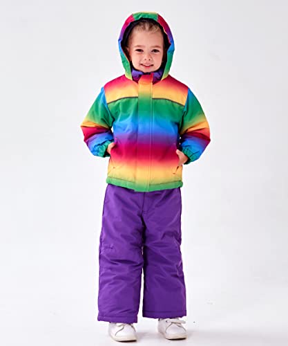 M2C Jaqueta e calça de esqui com estampa espessa para meninos e meninas, 2 peças, Spectrum Gold, 8-9