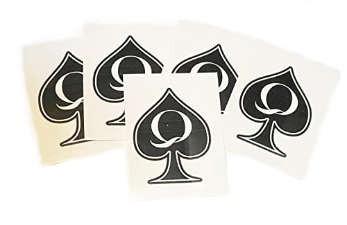 5pc Large Temporary Tattoo Queen of Spades BBC QOS