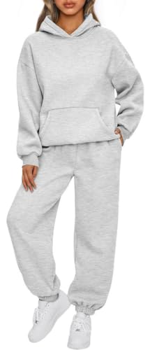 OLIPHEE Survetement Femme Ensemble Jogging Femme Ensemble Sport 2 Pièces Sweat à Capuche Polaire et Pantalon Jogging Tenue de Sport Survetement Hiver Automne...