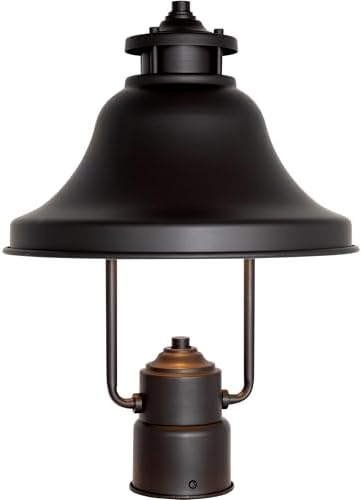 DESIGNERS FOUNTAIN 1-Light Bayport Outdoor Post Lantern, 15 Inch Exterior Lighting Fixture, Bronze, 31336-BZ