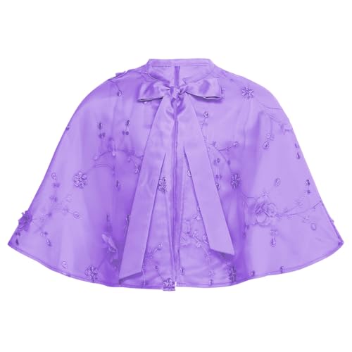 Girls Satin Shawl Princess Dress Wrap Capelet Flower Girls Embroidered Bolero Shrug Coat Cape Jackets