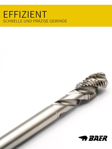 BAER Gewindeschneider Set M3 - M12 HSSG: Maschinengewindebohrer Sackloch + Kernlochbohrer - Gewindebohrer und Spiralbohrer im Set - Sacklochgewindebohrer