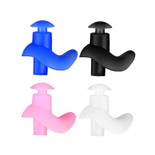 KOMBIUDA Silicone Mushroom Ear Plugs for Swimming 4 Pack Waterproof Soft for Children Adults Bath Pool
