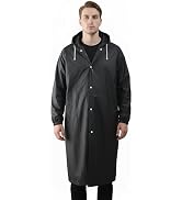 Loomluxe EVA Raincoat for Adults - Reusable Transparent Poncho, Waterproof &amp; Breathable Rain Wear...