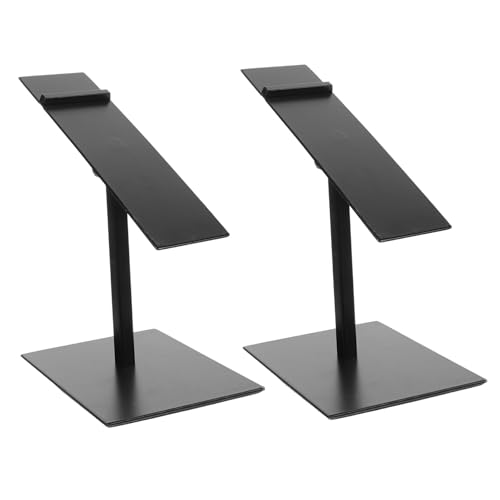 LIFKOME 2 piezas Expositor de Zapatos Ajustable para Tacones Altos Soporte Metálico Negro Mate para Tienda y Hogar de Estante Organizador para Calzado Elegante