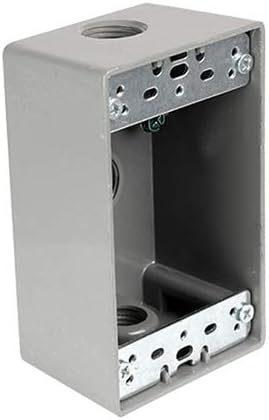 Construct Pro Weatherproof Single Gang Junction Box with 1/2” Opening