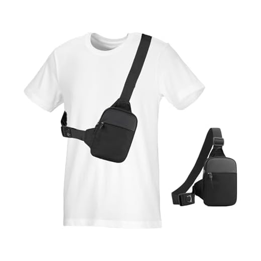 Petite Sacoche Poitrine Homme, Sac Poitrine Homme, Sac Bandoulière Étanche pour Camping, Randonnée, Voyage, Sac à Bandoulière Homme et Femme, Sacoche Crossbody Poitrine (Noir)