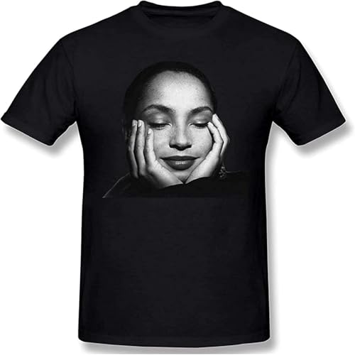 Sade Mens Basic Cotton Short Sleeve Graphic Novelty T Shirt Fashion Adult Tee Tops Black XL