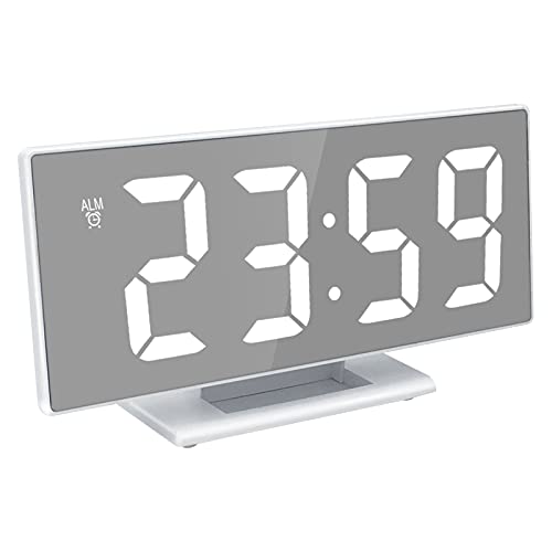 Coniya Despertador De Escritorio Led,Despertador Digital Despertador de Escritorio Despertador con Espejo LED Despertadores Pantalla de Temperatura Cover