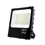 LEDUNI  Foco Proyector LED Exterior Floodlight LED Impermeable IP65 Iluminación exterior, De uso para jardín, patios, parking, hotel, naves (6000k, 200W)