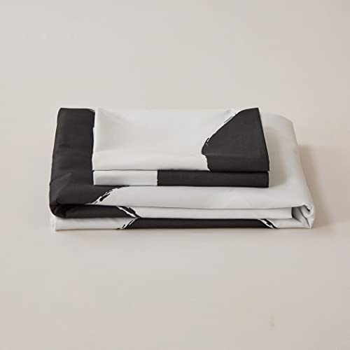 Lamejor White Duvet Cover Set Queen Size Black Circles Print Soft Bedding Set Comforter Cover (1 Duvet Cover+2 Pillowcases) #TOP4