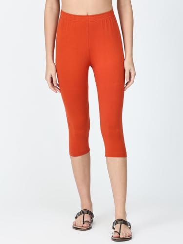 Image of Robinbosky Premium Stretchable Cotton Capri Legging for Women | Suitable for Formal wear & Casual wear | High-End Elastic Makes. The Leggings Squat Proof and Durable for Travel, Yoga, & Workout.