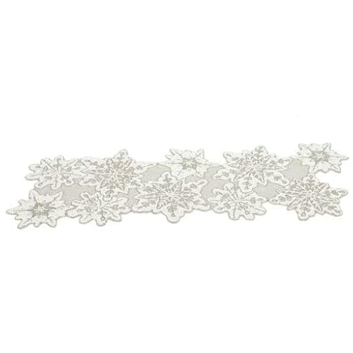 Mfu-Made For You Beautiful Glass Beaded Table Runner Craftsmanship Pack Of 1 Measure Thanksgiving - Occasional Decoration (13X36 Inches) (Silver) #TOP2