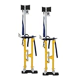 findmall 24-40 Inch Drywall Stilts Yellow Adjustable Aluminum Stilt Tool Fit for Painting or Cleaning