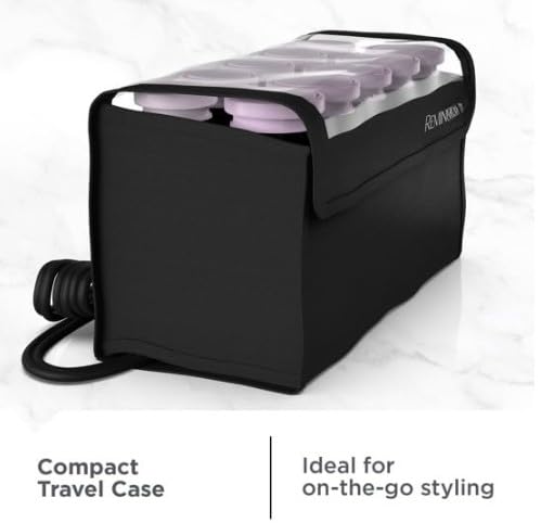 Remiingtons-Compact Ceramic Hot Hair Rollers - 1.25" Travel Size Set with Anti-Static Technology, Ionic Infusion, in Sleek Black - 10 Piece Kit Pack of 1