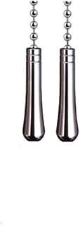 NewZC 2 Sets Light Pull Chain Teardrop Extension with Ball Chain Connector 85cm Bathroom Toilet Light/Ceiling Light Fan Switch/Blind Cord Pull Handle Weight Pull Cord - Chrome