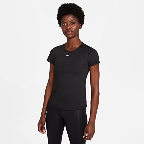 Nike Damen W Nk One Df Slim Top T-Shirt, Black/White, M EU