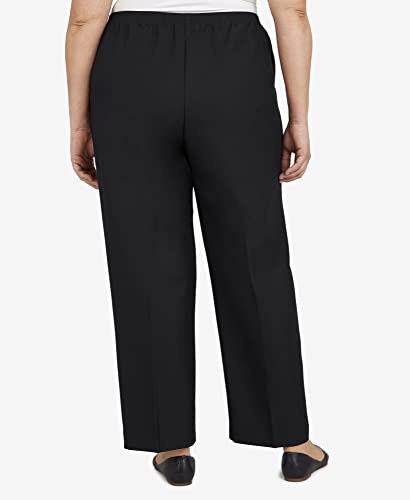 Alfred Dunner Womens Plus Size Poly Proportioned Medium Pants, Black, 22 Us #TOP6