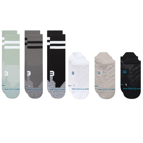 Stance Performance Crew + Tab 6-Pack Bundle, Multicolor, Medium