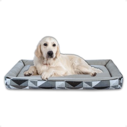 Colchonete Pet Gigante Caminha Cachorro Lavável Impermeável (Triangulo Cinza)