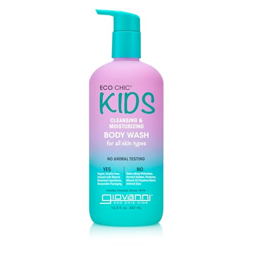 GIOVANNI Eco Chic KIDs Cleansing & Moisturizing Body Wash - Kids Body Wash, Kids body Wash Sensitive Skin, Kids Soap And Body Wash, Kids Sensitive Body Wash, For All Skin Types - 16.5 Fl Oz