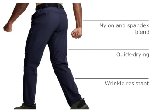 Image of Mens Hiking Pants Lightweight Cargo Work Tactical Nylon Stretch Waterproof Quick Dry Fishing Travel Outdoor 6 Pockets