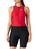 Cómodo acolchado fino Rogelli Triathlonanzug Florida - Traje de baño para competición para Hombre, Color Negro/Rojo, Talla M
