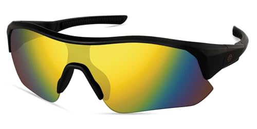Harley-Davidson Men's Semi-Rimless Sunglasses, Matte Black w/Mirror Lens