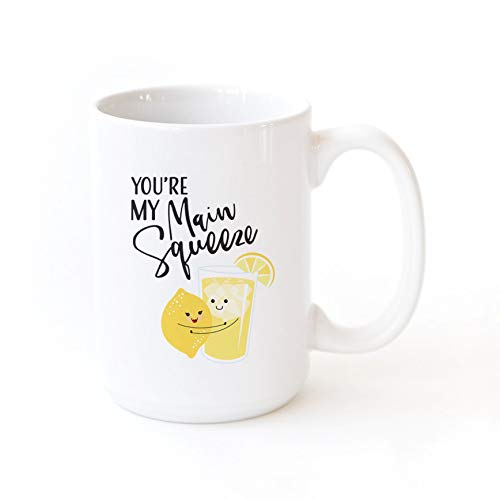 The Cotton & Canvas Co.You're My Main Squeeze Funny Food Pun Porcelain Ceramic Coffee Mug and Tea Cup