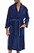 Del Rossa Mens Fleece Robe, Shawl Collar Bathrobe, Large XL Navy Blue (A0114NBLXL)