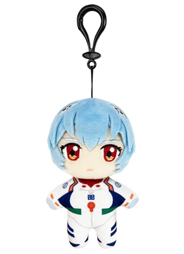 Great Eastern Entertainment Evangelion New Movie - Rei Ayanami Plug Suit Mini Plush w/Spring Clip 4.5" H